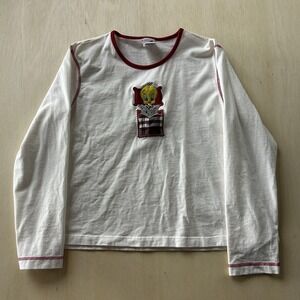 Vintage Warner Bros Studio Store Shirt Womens L White Tweety Ringer Long Sleeve